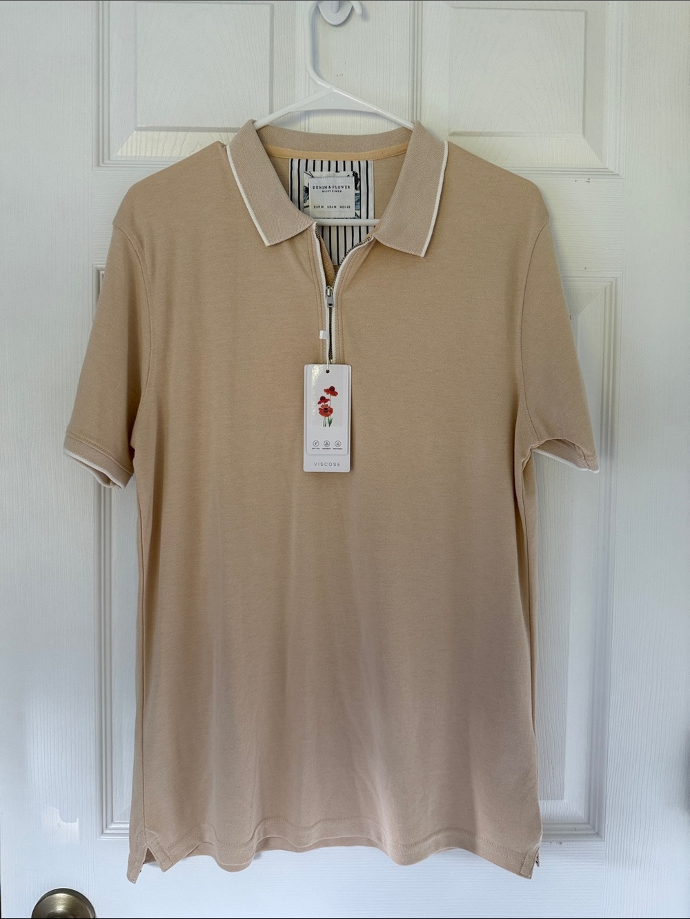 Denim & Flower Men’s Soft Quarter Zip Polo